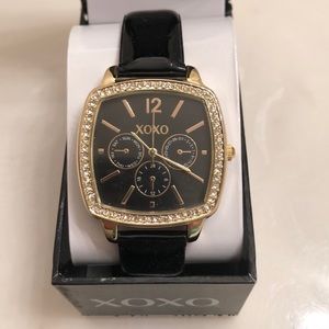 XOXO Gold Leather Watch